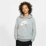 Women’s Nike Sportswear Essential Fleece Hoodie – Dk Grey Heather/White