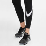 Women’s Nike Sportswear Essential Swoosh Leggings – Black/(White)
