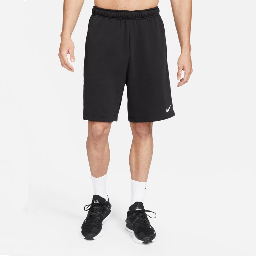 Nike Dri Fit Fleece Shorts - Black/(White) | Global Soccerstore