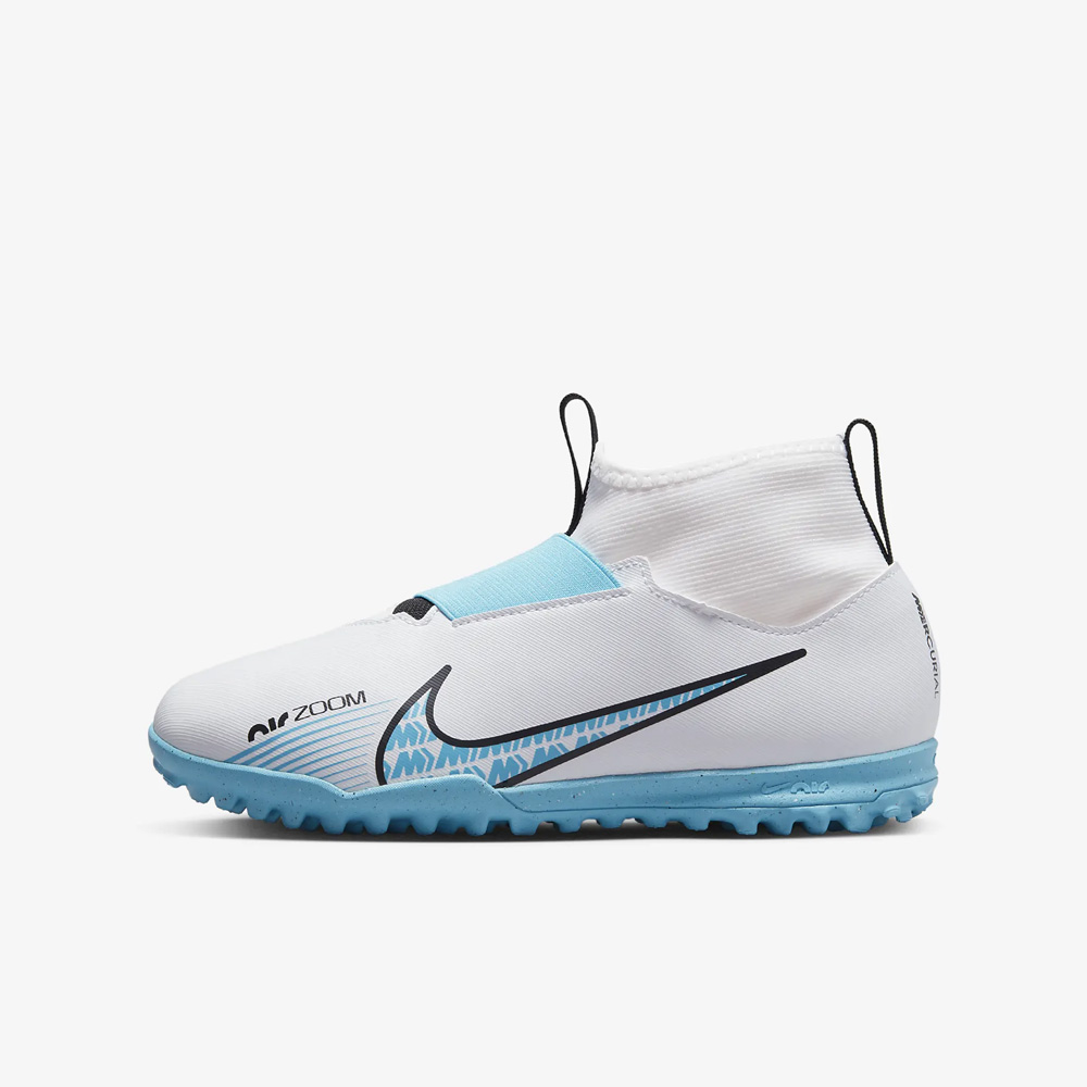 Nike Jr Zoom Mercurial Superfly 9 Academy TF – White/Pink Blast/Baltic Blue