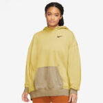 Women’s Nike Sportswear Swoosh Fleece Hoodie – Celery/Barley/Barley/Black