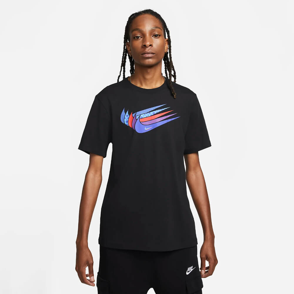 Nike Sportswear 12 Month Swoosh Tee – Black/Medium Blue