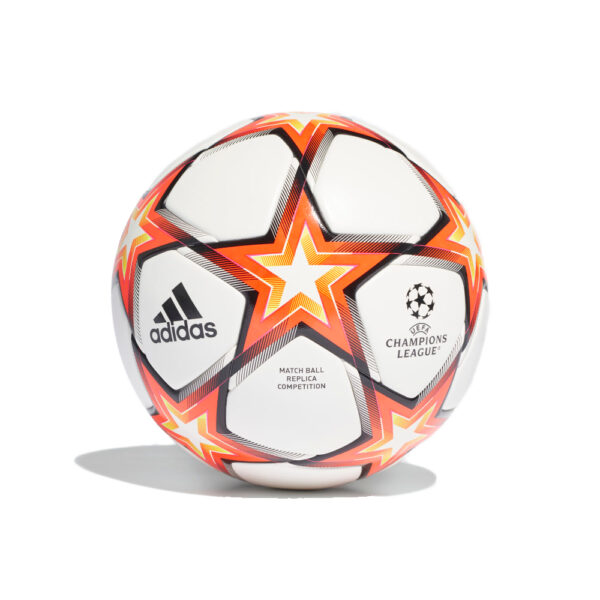 UCL Competition Pyrostorm Football - White/Solar Red/Solar Yellow/Black image 1 | GU0209 | Global Soccerstore