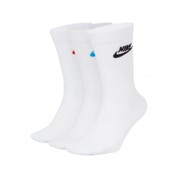 Nike Sportswear Everyday Essential Crew Socks 3P - WH(UR)/WH(LPB)/WH(BLK) image 1 | SK0109-911 | Global Soccerstore