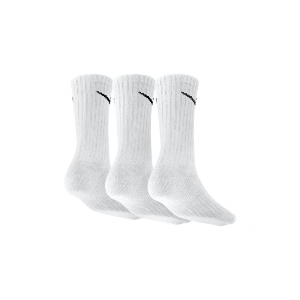 Nike Cushioned Crew Socks - 3P - White/(Black) | Global Soccerstore